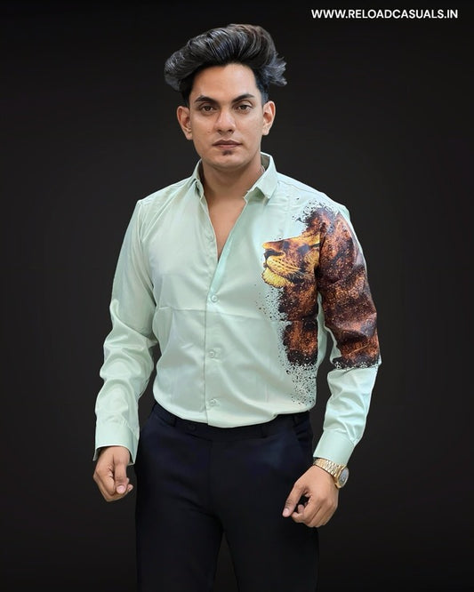 Lion Print Imp Satin Shirt