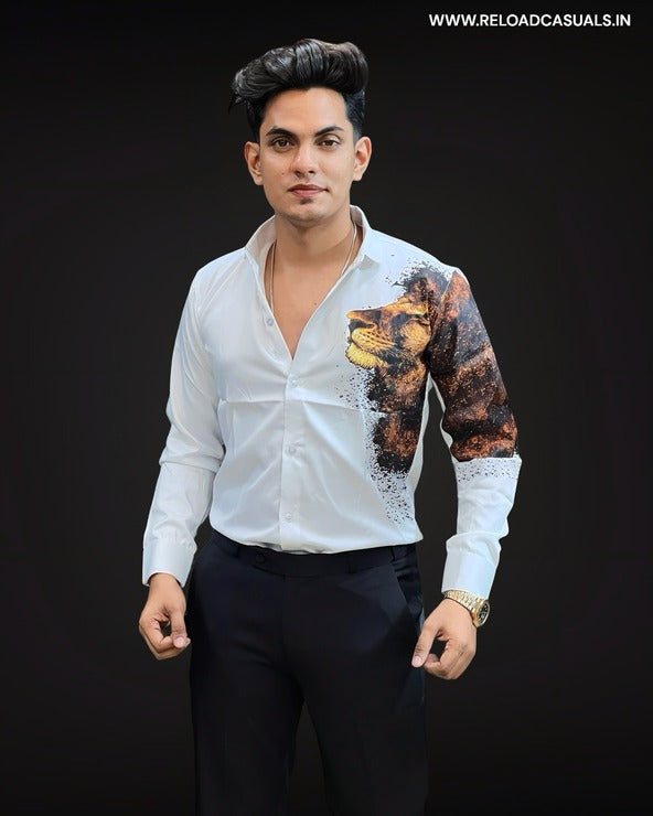 Lion Print Imp Satin Shirt