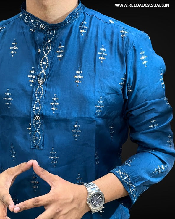 Argyle Pattern Kurta & Pyjama - Combo