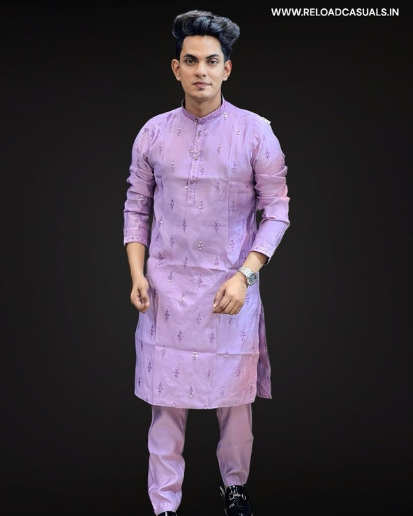 Argyle Pattern Kurta & Pyjama - Combo