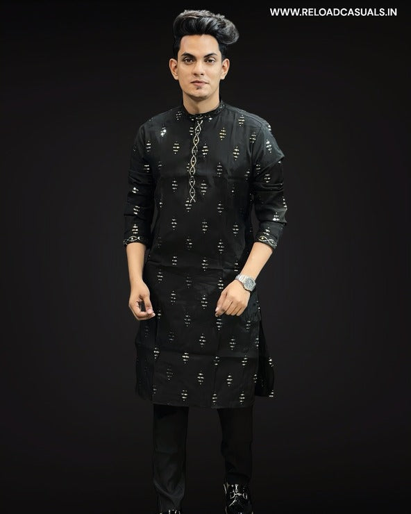 Argyle Pattern Kurta & Pyjama - Combo