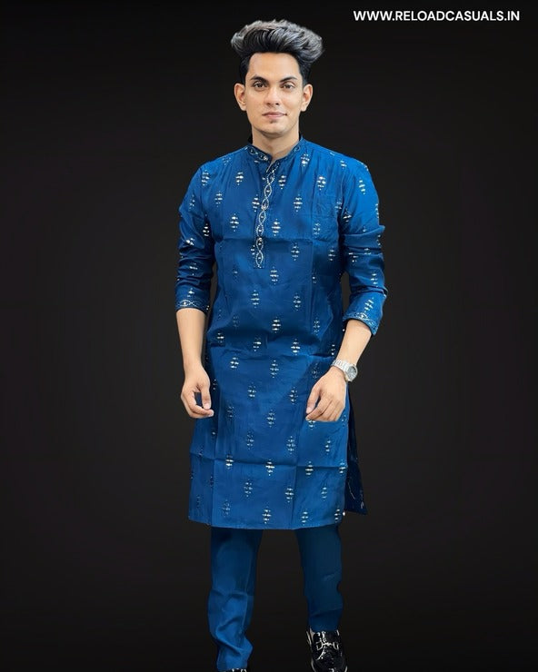 Argyle Pattern Kurta & Pyjama - Combo