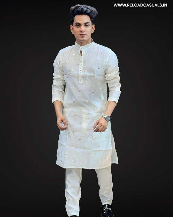 Argyle Pattern Kurta & Pyjama - Combo