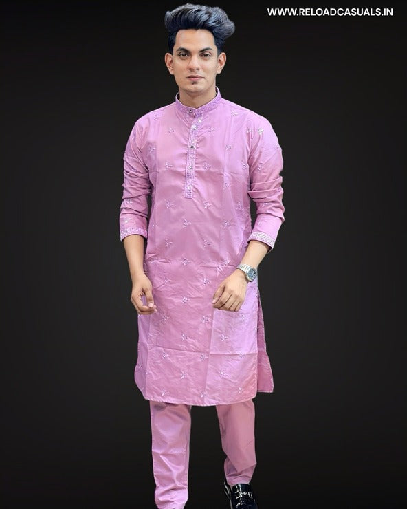 Triangle Pattern Kurta & Pyjama - Combo