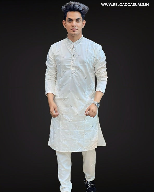 Triangle Pattern Kurta & Pyjama - Combo