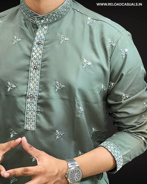 Triangle Pattern Kurta & Pyjama - Combo