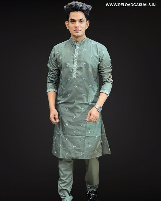 Triangle Pattern Kurta & Pyjama - Combo