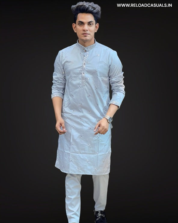 Triangle Pattern Kurta & Pyjama - Combo