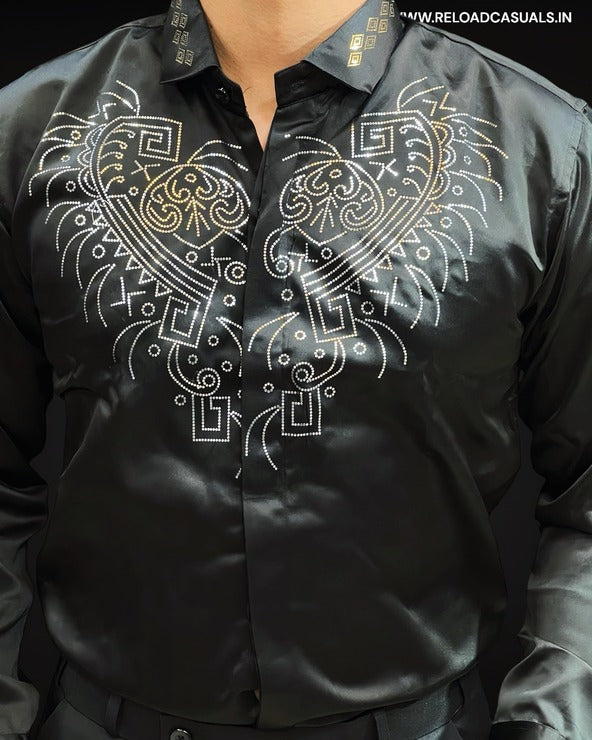 Aztec Design Satin Shirt