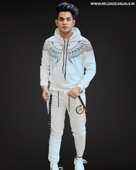 Attached Stripe Hoodie Track Suit - Combo