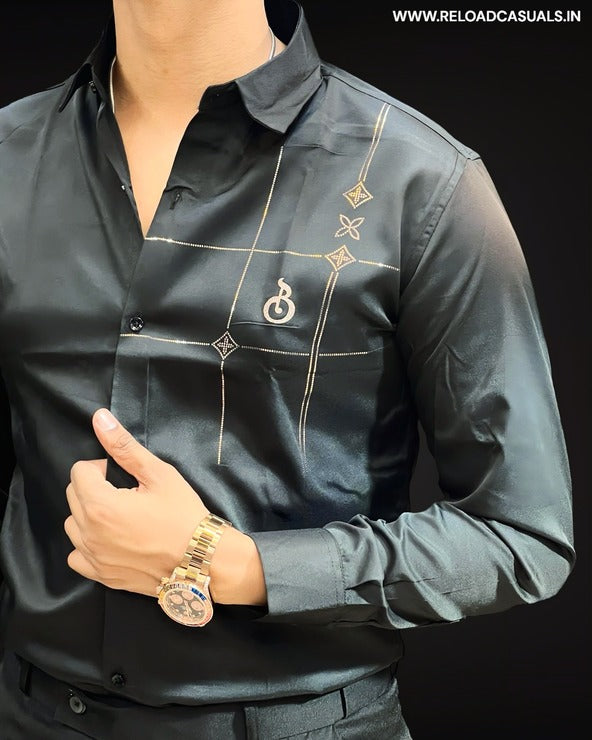 Hanging Design Satin Shirt