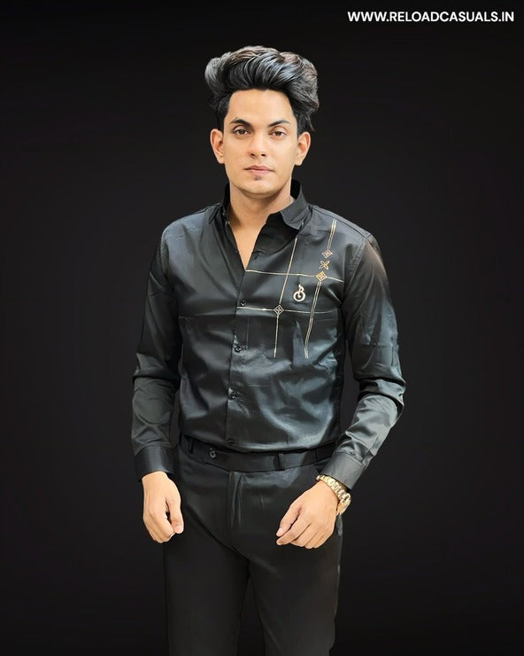 Hanging Design Satin Shirt