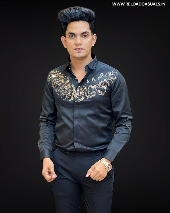 Tatto Design Satin Shirt