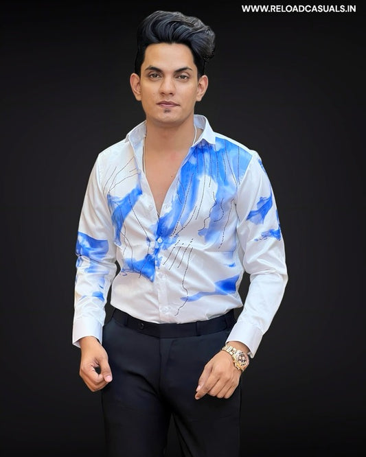 Dual Shade Diamond Satin Shirt