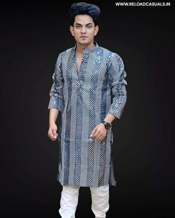 Shining Work Design Kurta & Pyjama - Combo