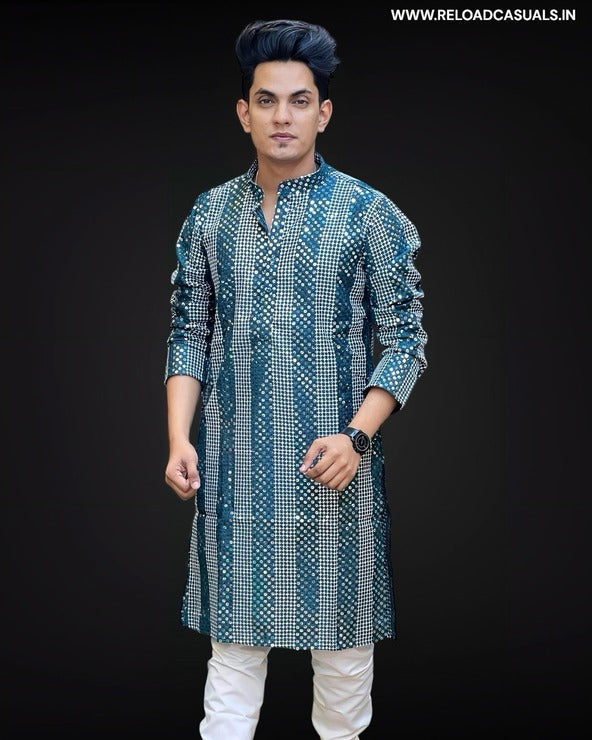 Shining Work Design Kurta & Pyjama - Combo