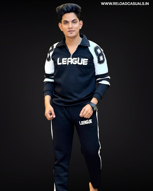 League Zip Collar Full Track Suit - Combo