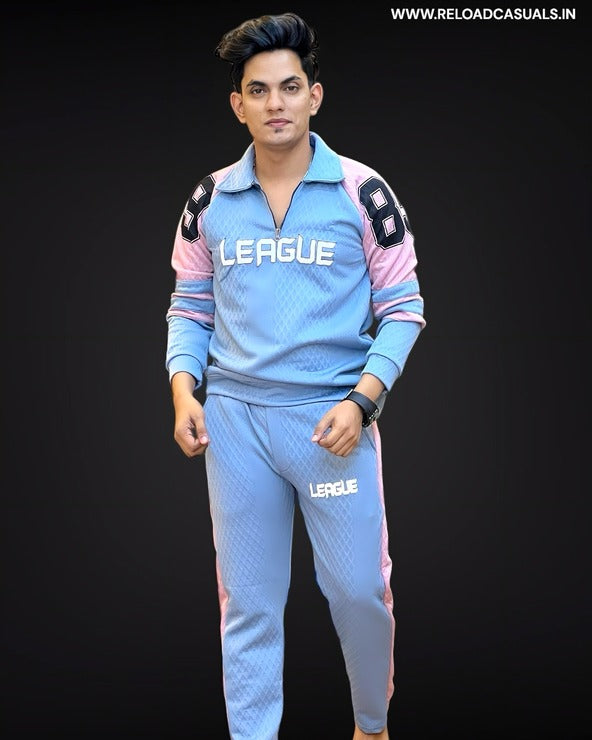 League Zip Collar Full Track Suit - Combo