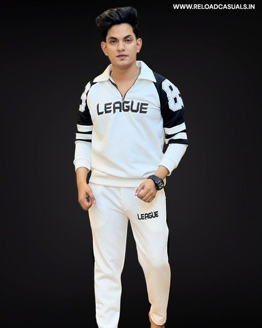 League Zip Collar Full Track Suit - Combo