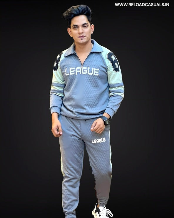 League Zip Collar Full Track Suit - Combo