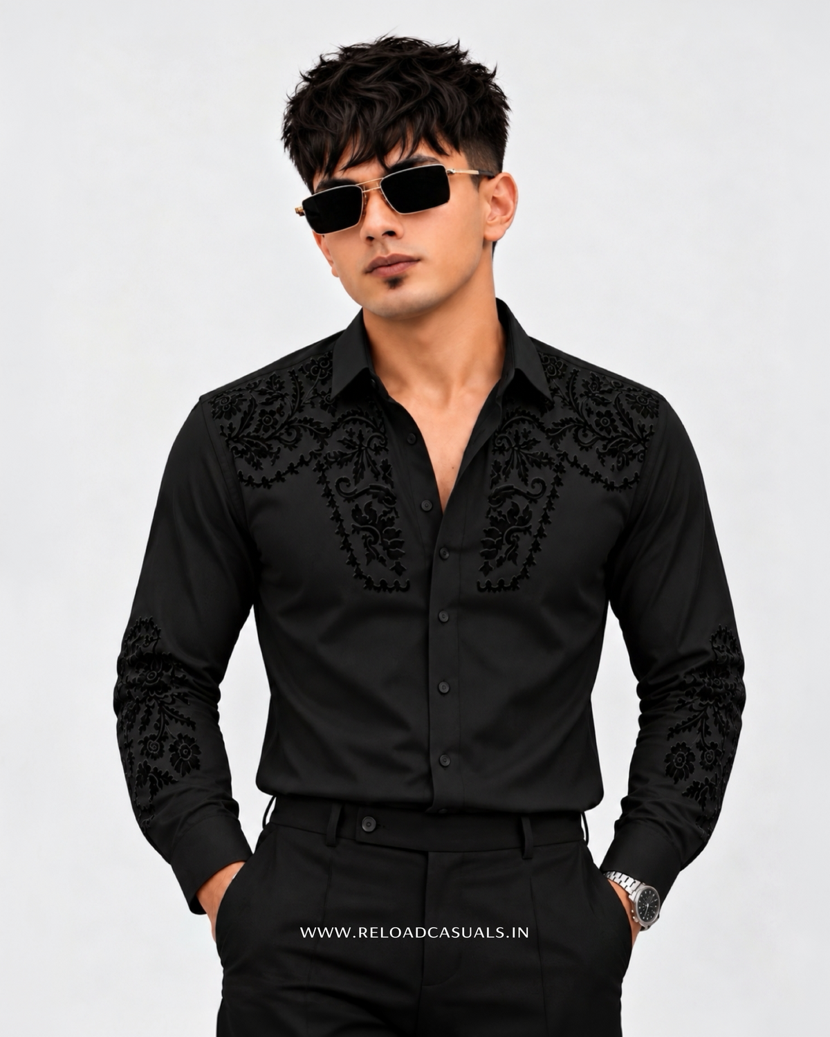 Velvet Flocking Diamond Shirt