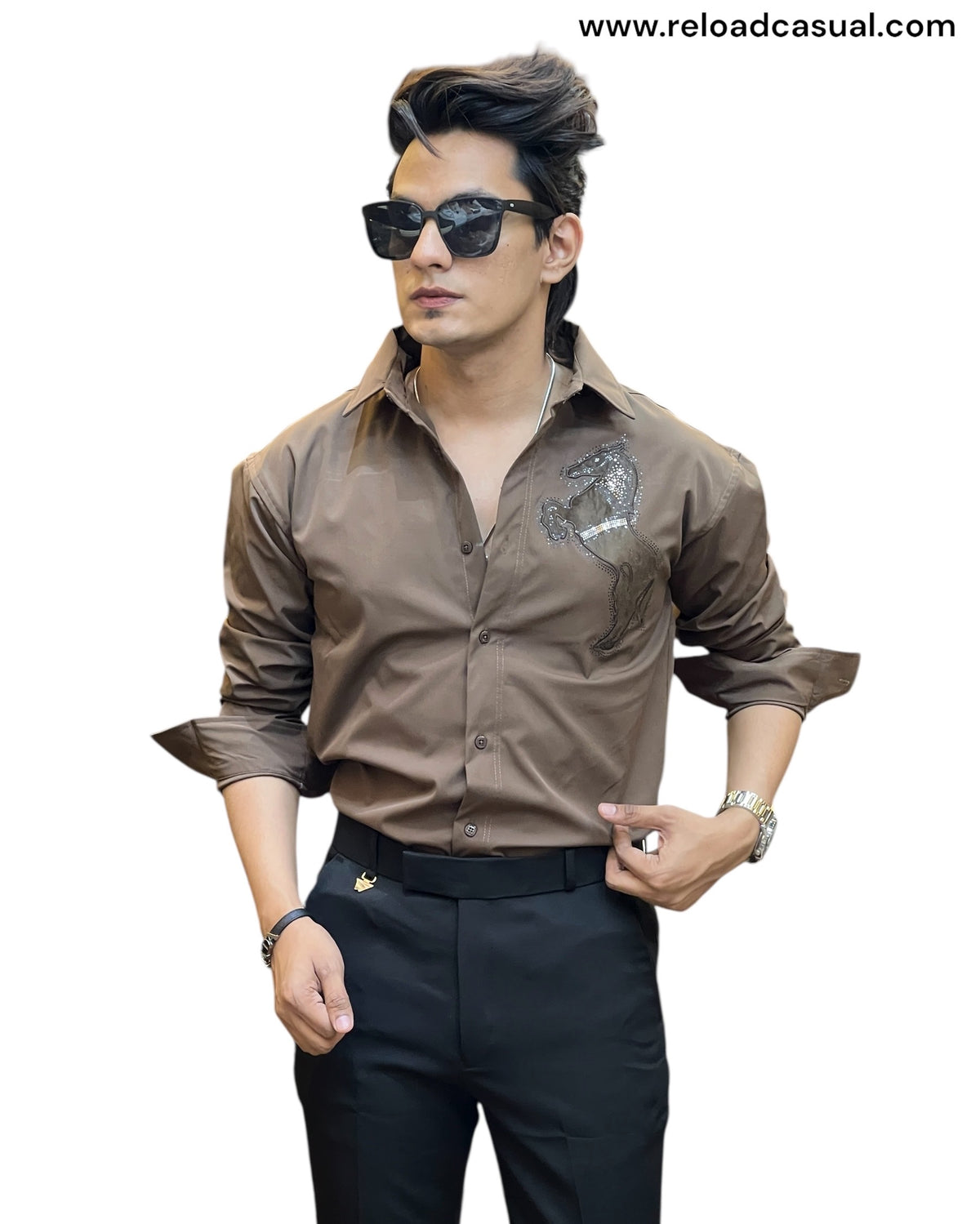 Power Stallion Slim Fit Party Shirt