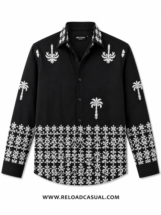 Tropical Elegance Embroidered Linen Shirts