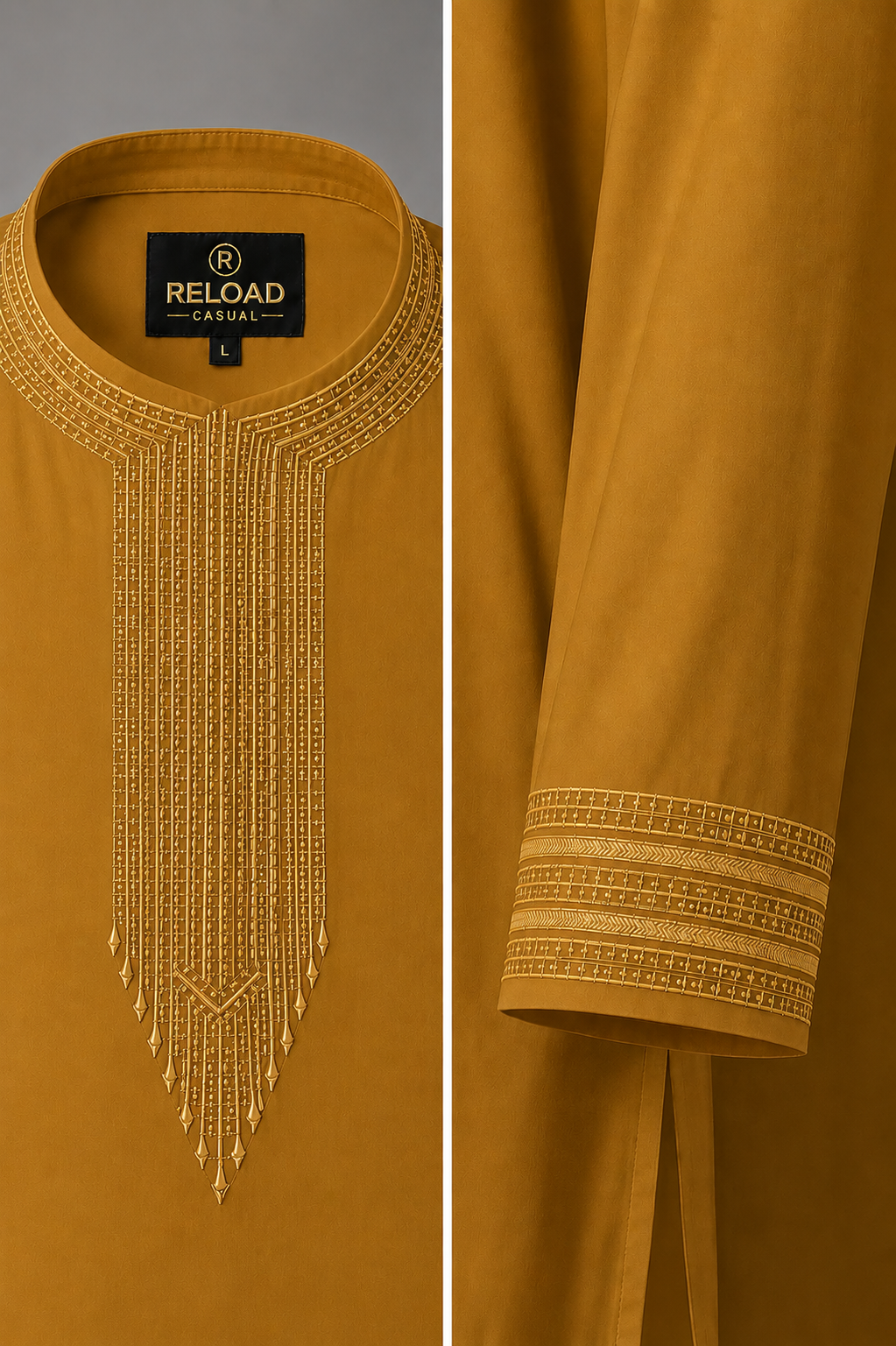 Elegant GoldLine Threadwork Bootcut Kurta Set