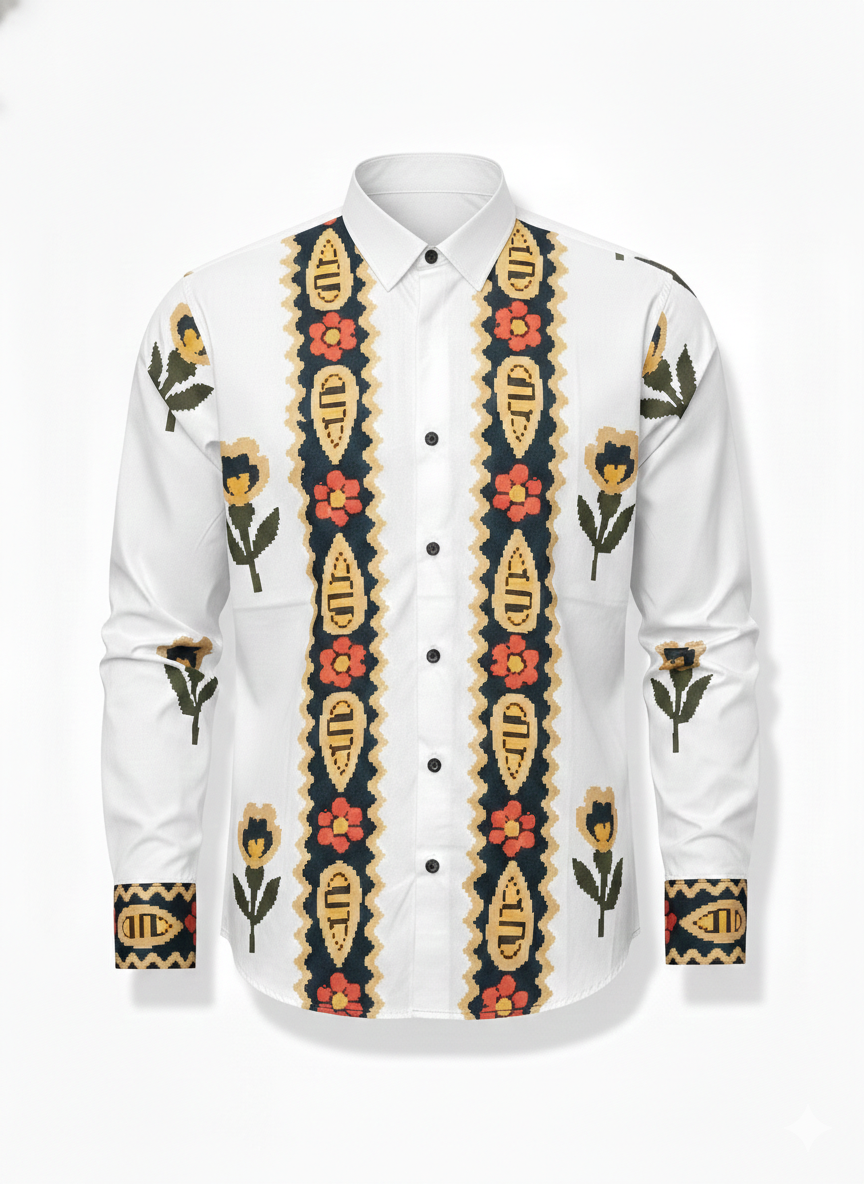 Vibrant Aztec Floral Shirt