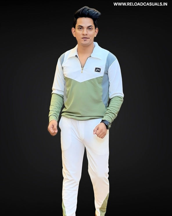 Color Block Zip Full Track Suit - Combo