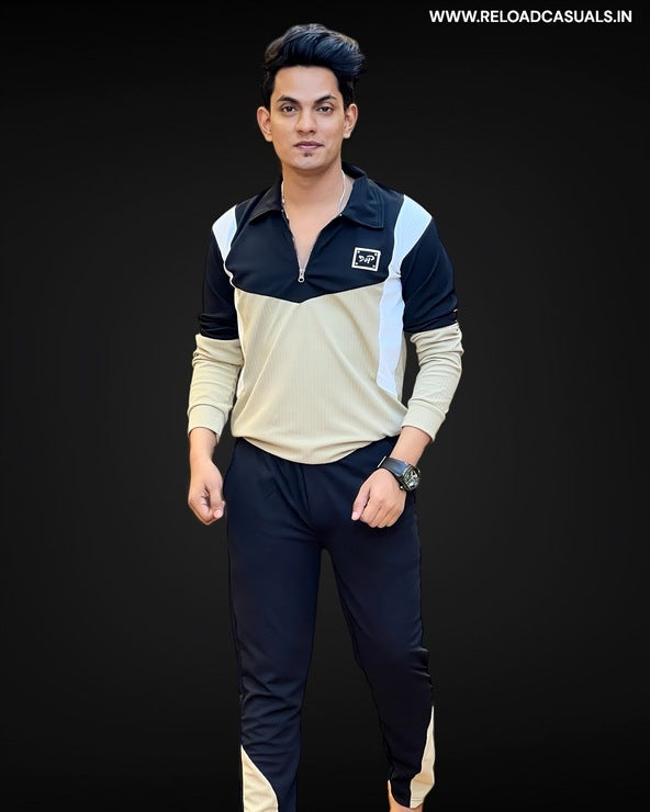 Color Block Zip Full Track Suit - Combo