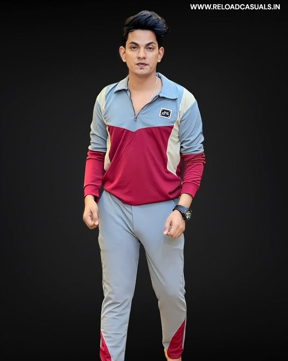 Color Block Zip Full Track Suit - Combo