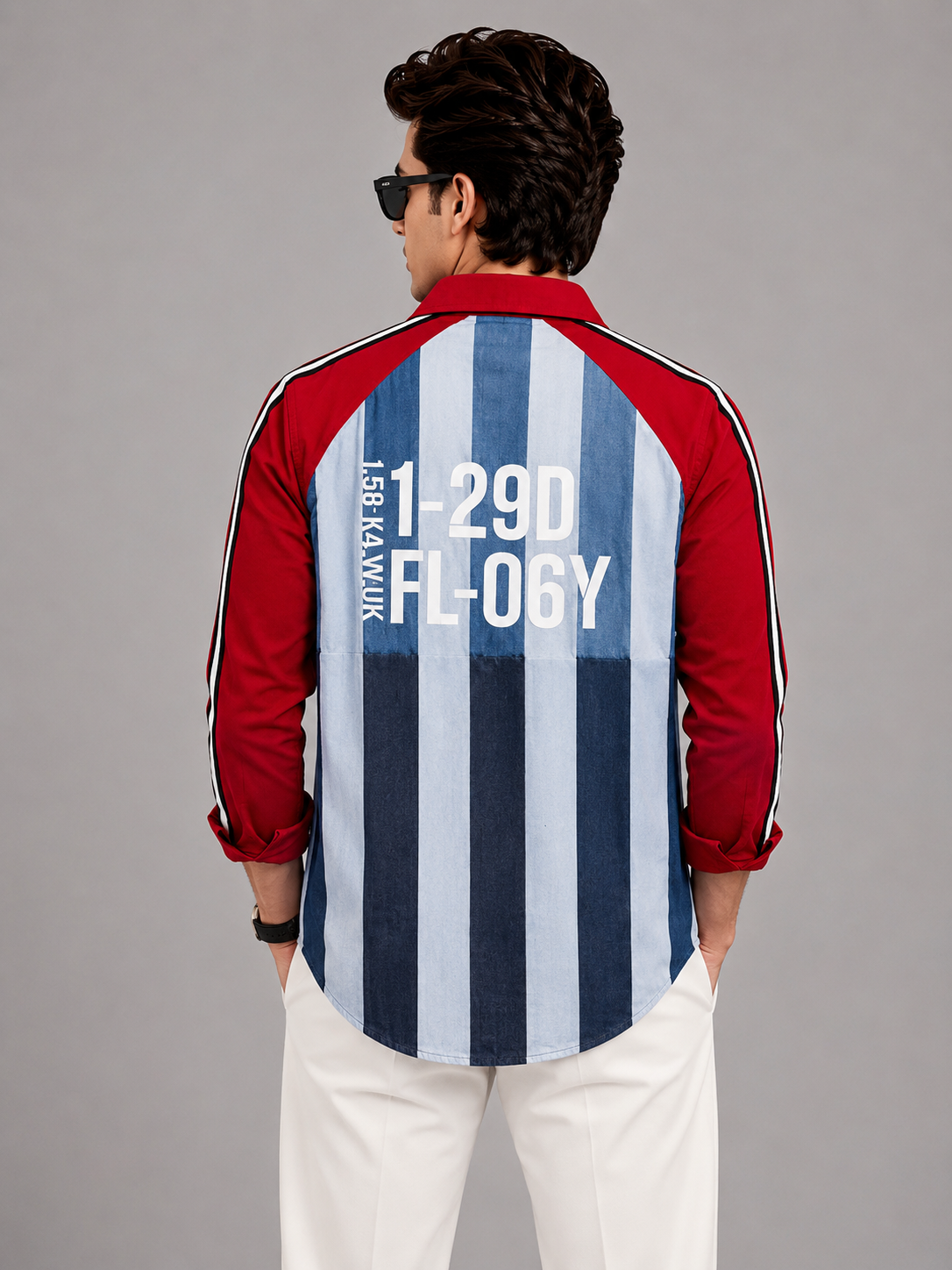 Men's Denim Striped Casual Shirt