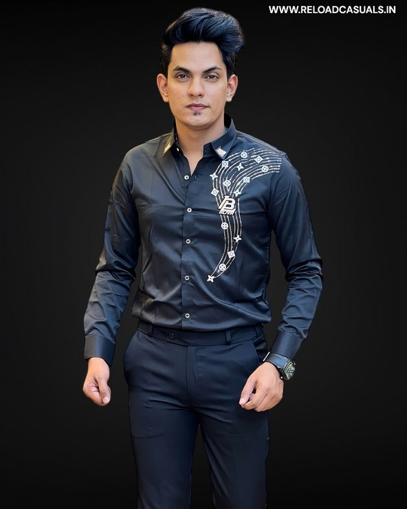 B Star Line Satin Shirt