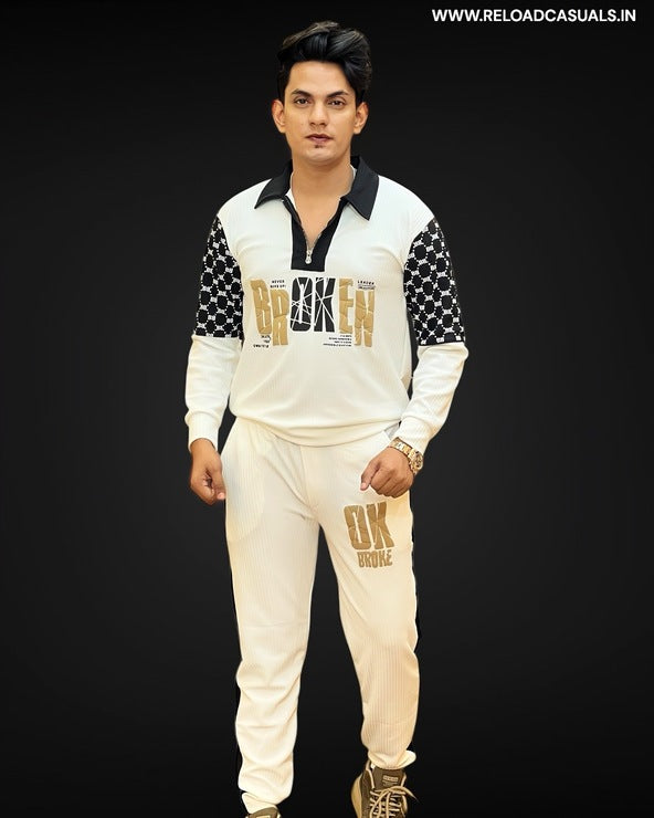 Broken Zip Collar Full Track Suit - Combo