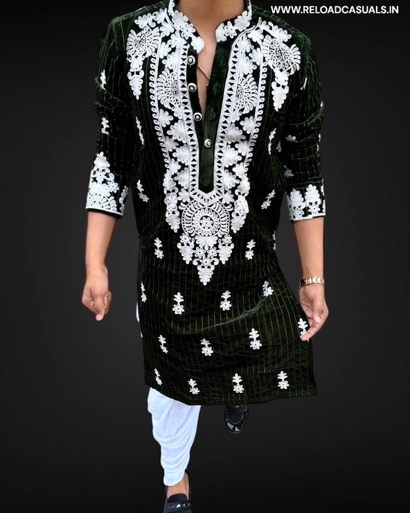 New Flower Designer Velvet Kurta