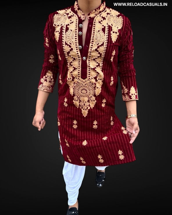 New Flower Designer Velvet Kurta