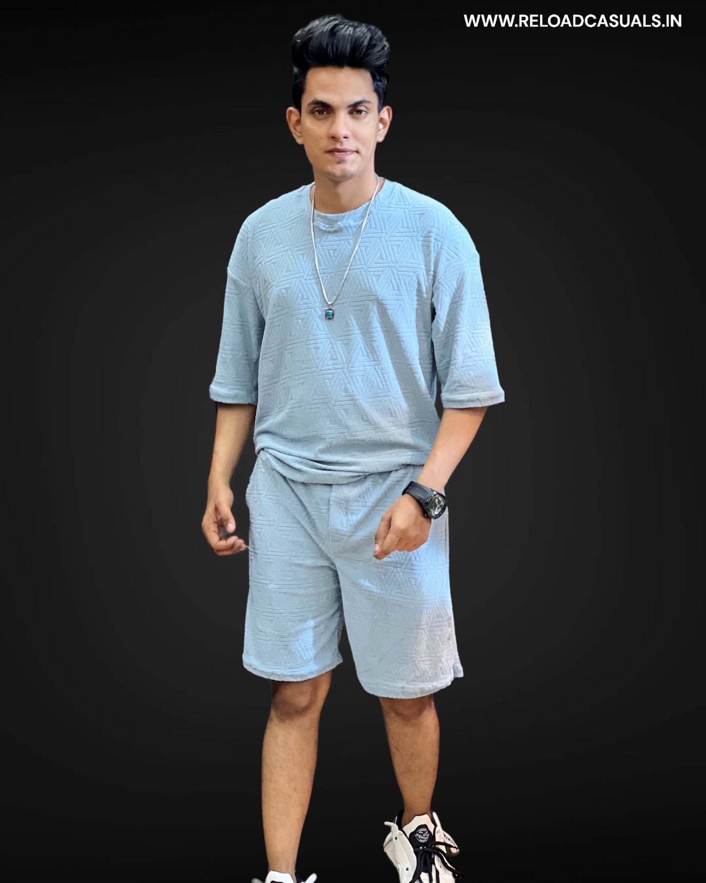 Self Design Soft Fabric Shorts Set - Combo