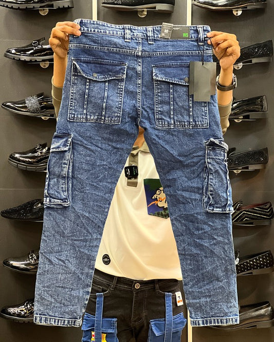 Denim Shade Cargo Jeans