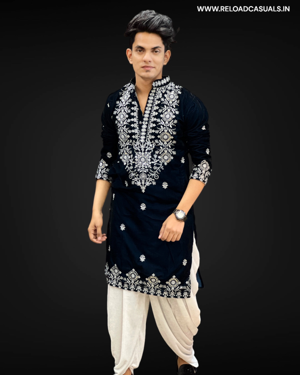 Big Flower Heavy Border Designer Kurta