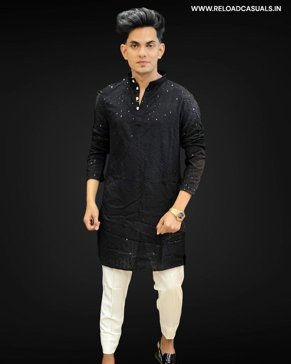 Lucknowi Kurta & Plain Pant - Combo