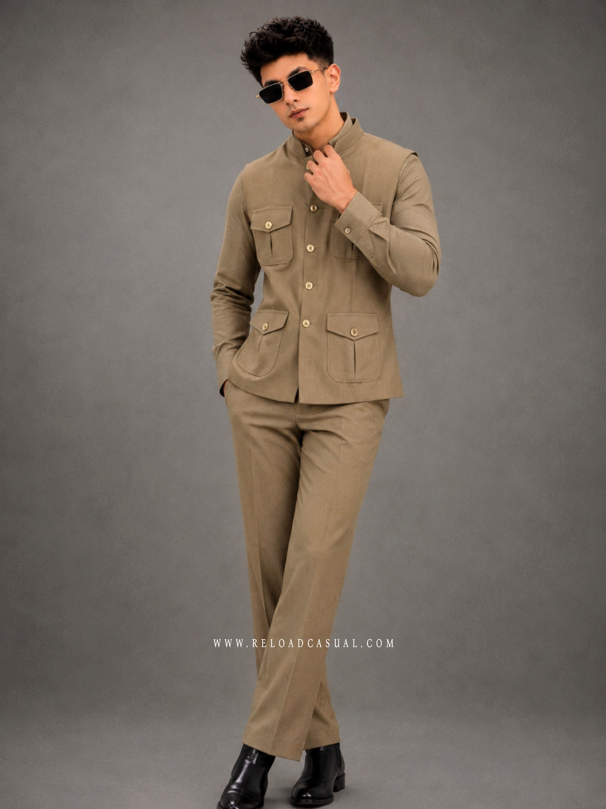 Men's Three Pic Safari Style Bootcut Set