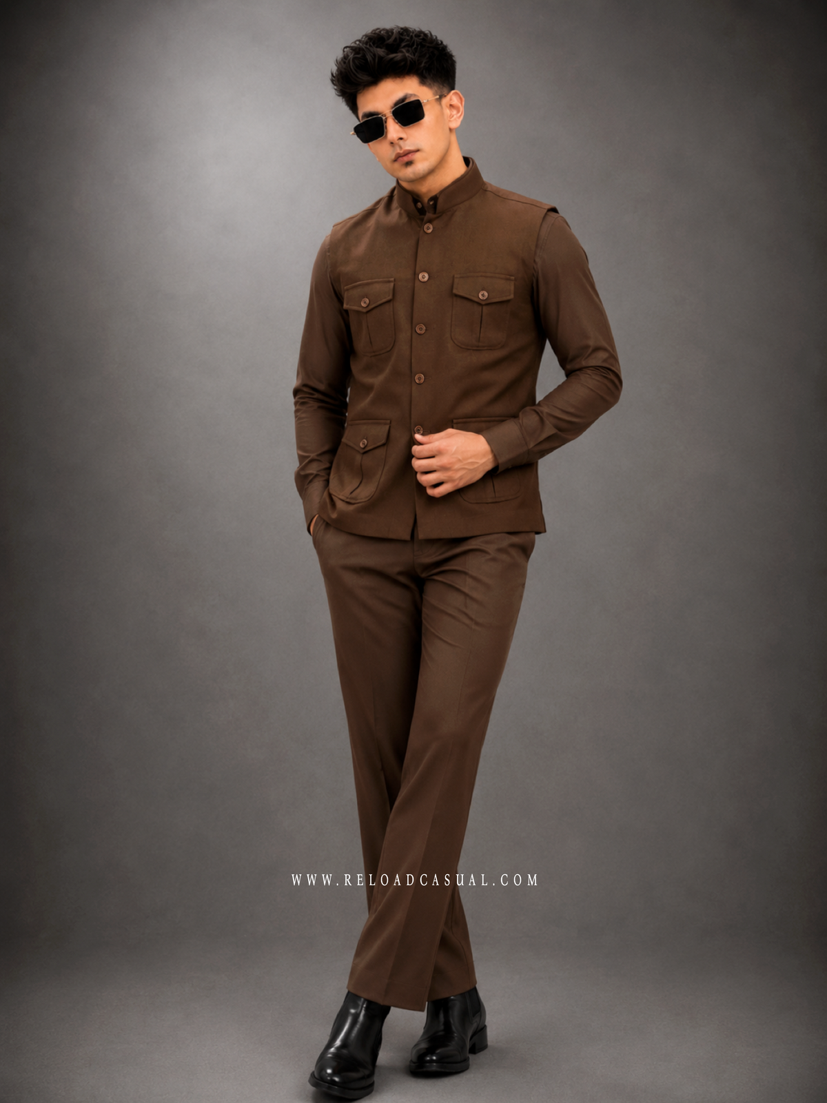 Men's Three Pic Safari Style Bootcut Set