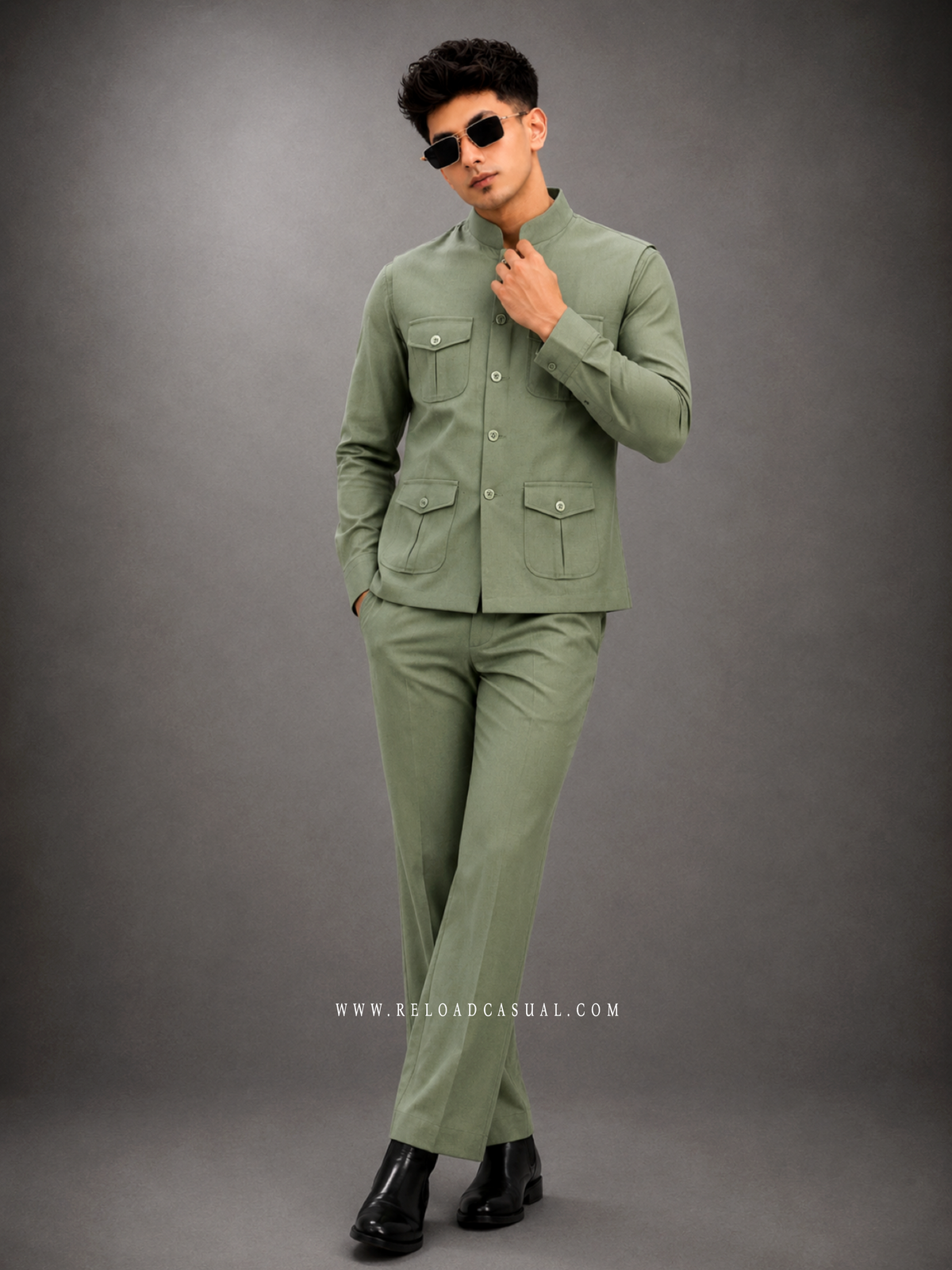Men's Three Pic Safari Style Bootcut Set