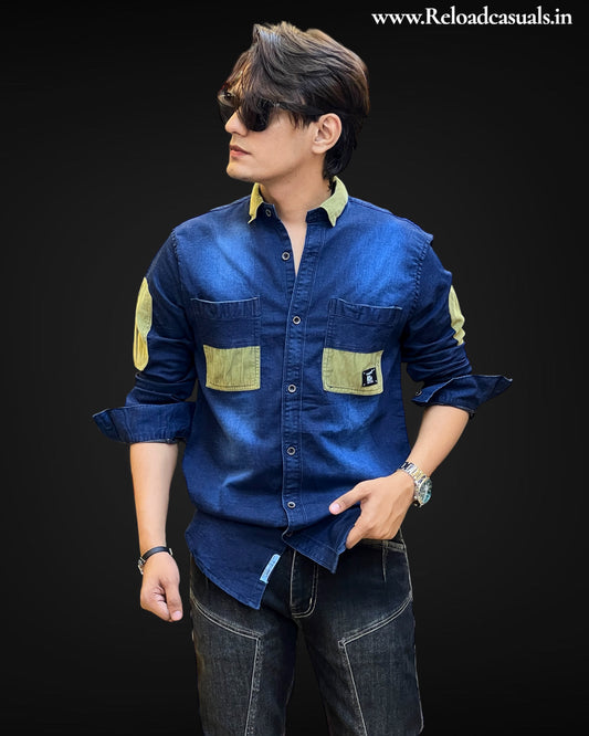 Dual-Tone Denim Shirt