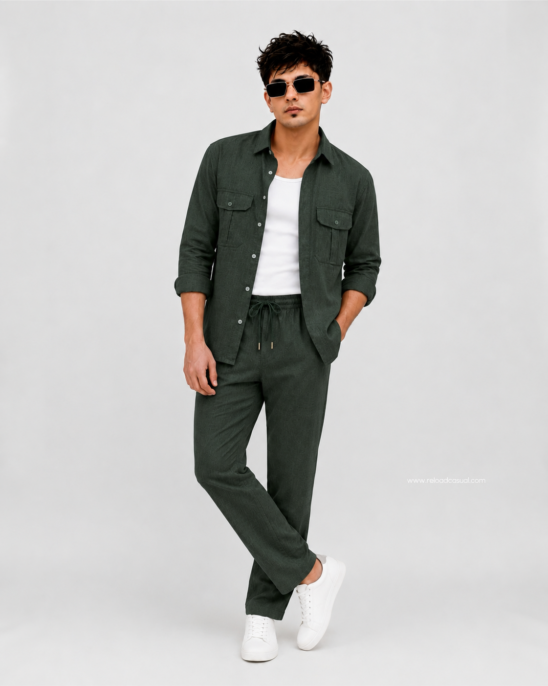 Soft Touch Linen Tracksuit With Flap Pocket