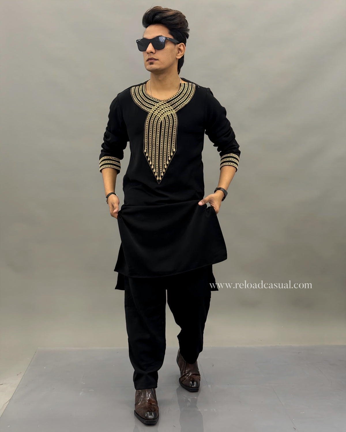 GoldLine Embroidered Kurta