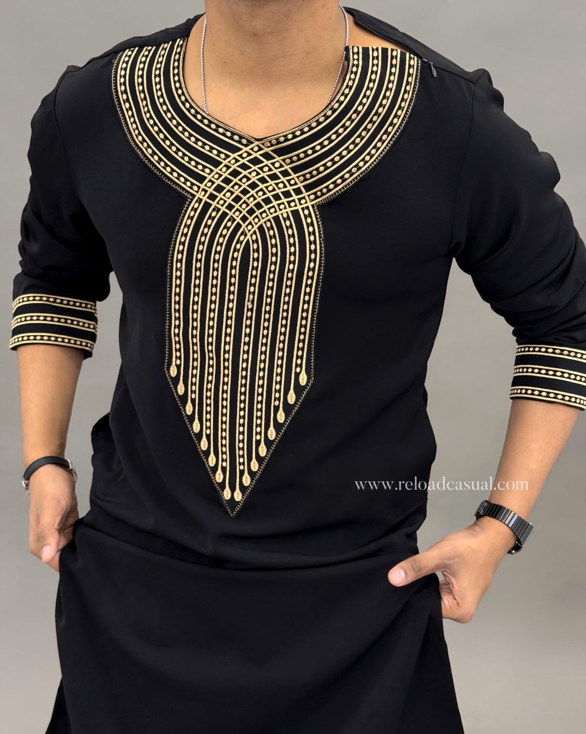 GoldLine Embroidered Kurta