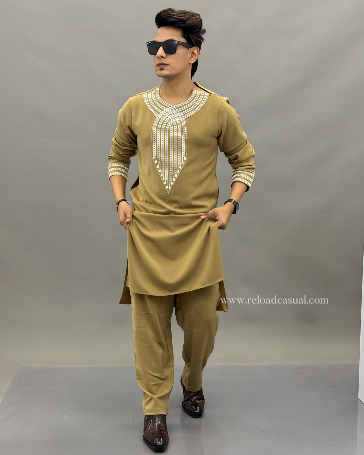 GoldLine Embroidered Kurta