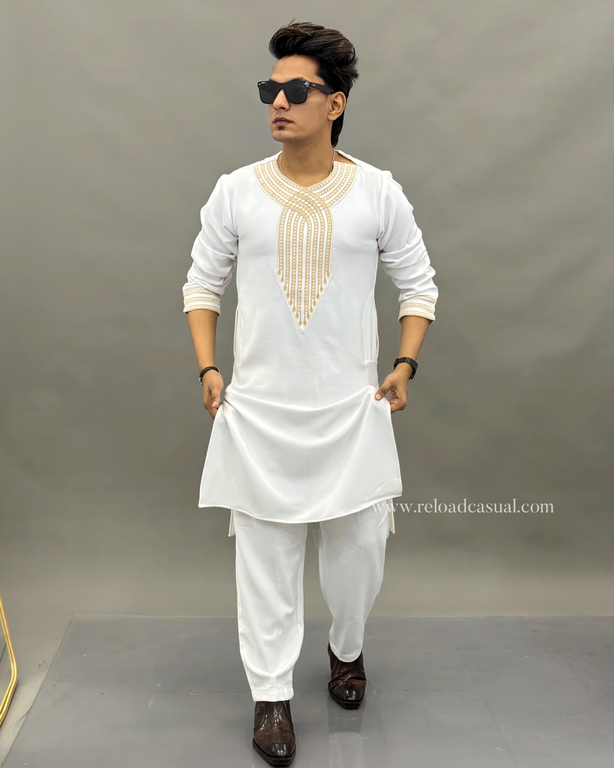 GoldLine Embroidered Kurta